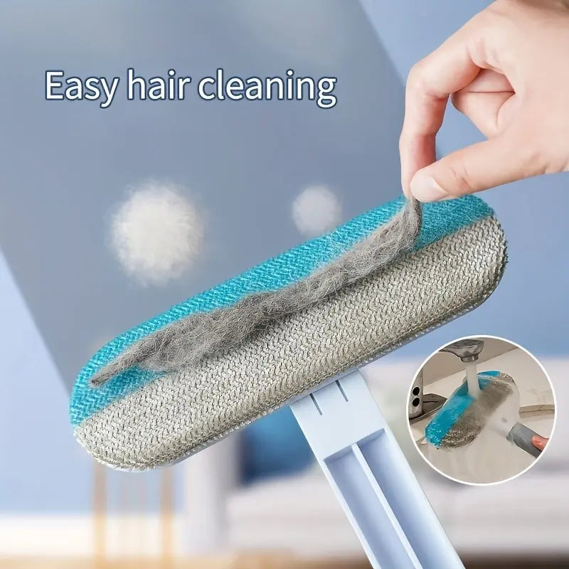 Upgraded Reusable Pet Hair Remover Brush with Extra-Long Handle – Versatile Lint Cleaner for Dog and Cat Hair on Furniture, Bedding, Clothing, and Car Interiors