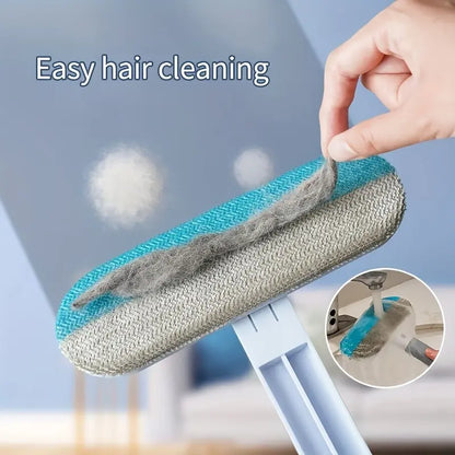 Upgraded Reusable Pet Hair Remover Brush with Extra-Long Handle – Versatile Lint Cleaner for Dog and Cat Hair on Furniture, Bedding, Clothing, and Car Interiors